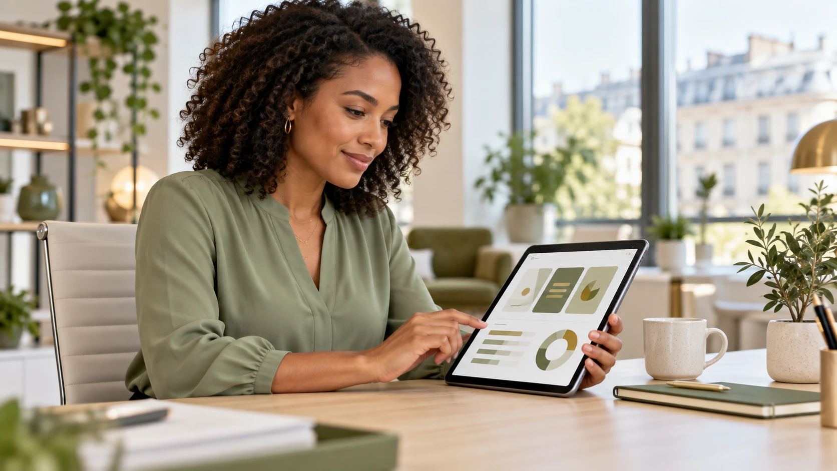 Illustration d’une candidate utilisant une tablette